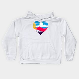 Polyamorous mountain subtle heart Kids Hoodie